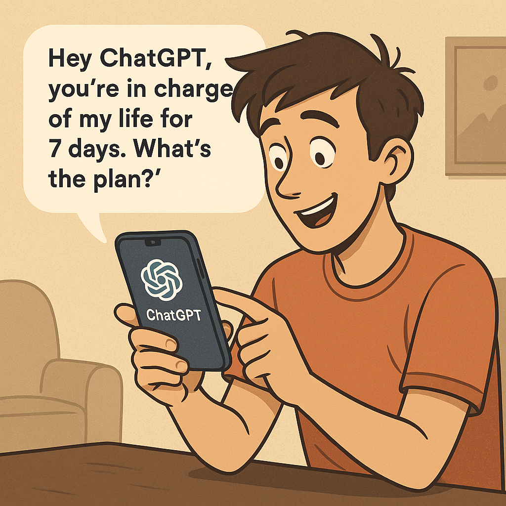 AI planning human routine illustration